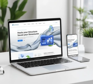 Geöffneter Laptop mit Neuerungen auf einer Website