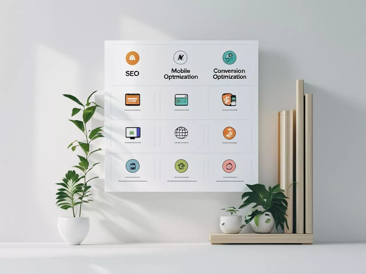 Mockup einer klaren Struktur für SEO, Mobile und Conversion