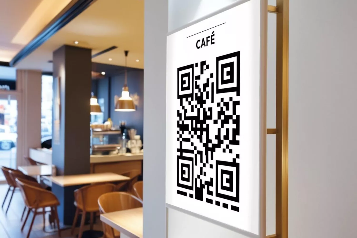 QR-Code in einem Café