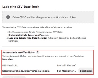 RSS-Feed auf Pinterest einrichten
